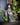 Statue of a ghostly witch figure with a moon and star headpiece on a shelf with books and plants.